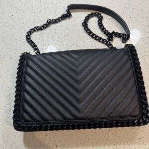 Aldo Black Chevron Crossbody Bag